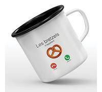 Mygoodprice MUG tasse émaillée au motif Bretzels m'appelle