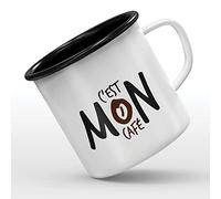 Mygoodprice MUG tasse émaillée au motif C est MON cafe