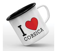 Mygoodprice MUG tasse émaillée au motif I love corsica
