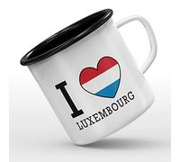 Mygoodprice MUG tasse émaillée au motif I love drapeau luxembourg