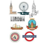 Mygoodprice Planche A4 de Stickers Londres Autocollant adhésif Scrapbooking - E19