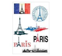 Mygoodprice Planche A4 de stickers Paris autocollant adhésif scrapbooking - E17