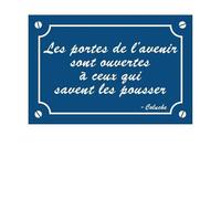 Mygoodprice Plaque de Rue décorative en Aluminium Citation Coluche déco