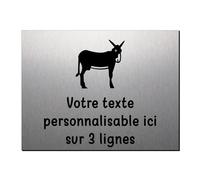 Mygoodprice Plaque décorative Ane Catalan en Aluminium Personnalisable 20x15cm ou 30x20cm Alu Brossé Alu Brossé
