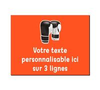 Mygoodprice Plaque décorative Boxe en Aluminium Personnalisable 20x15cm ou 30x20cm Orange