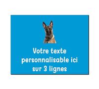 Mygoodprice Plaque décorative Malinois en Aluminium Personnalisable 20x15cm ou 30x20cm Bleu Clair