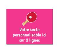 Mygoodprice Plaque décorative Ping Pong en Aluminium Personnalisable 20x15cm ou 30x20cm Rose