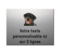 Mygoodprice Plaque décorative Rottweiler en Aluminium Personnalisable 20x15cm ou 30x20cm Alu Brossé
