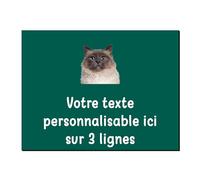 Mygoodprice Plaque décorative Sacré de Birmanie en Aluminium Personnalisable 20x15cm ou 30x20cm Alu Brossé Alu Brossé Alu Brossé Alu Brossé Alu Brossé Vert Foncé
