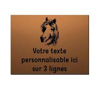 Mygoodprice Plaque décorative Tête de Cheval 2 en Aluminium Personnalisable 20x15cm ou 30x20cm Bronze