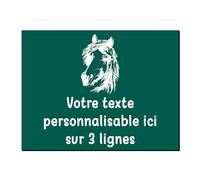 Mygoodprice Plaque décorative Tête de Cheval 2 en Aluminium Personnalisable 20x15cm ou 30x20cm Vert Foncé