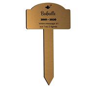 Mygoodprice Plaque gravée funéraire pour Animaux de Compagnie Motif Silhouette de Poisson, à Planter 25x14 cm personnalisée 1 à 3 Lignes Or Brossé