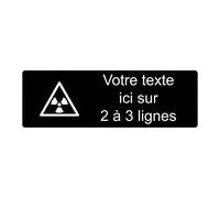 Mygoodprice Plaque gravée personnalisée autocollante Logo Nucléaire - 20x6.5 cm personnalisée 1 à 3 Lignes Noir