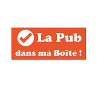 Mygoodprice Plaque gravée pour Boite aux Lettres La Pub dans ma Boite Coche autocollante 6x2.5cm Orange