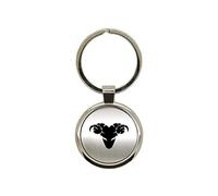 Mygoodprice Porte n métal alu brossé Bélier Rond Gravure Laser