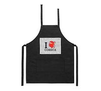 Mygoodprice Tablier noir de cuisine barbecue i love corsica tête corse imprimé