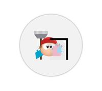 Mygoodprice Tapis de Souris Rond imprimé Visage Nettoyeur