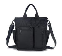 mygreen Sac à main convertible 3 en 1 en cuir et toile pour ordinateur portable - Porte-documents - Convient pour ordinateur portable de 15,6 pouces - Sac à bandoulière - Sac à dos de voyage pour