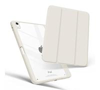 MYGROO Étui Fin Intelligent avec Coque Transparente pour iPad Air 11" 2024, iPad Air 5e génération 2022 avec Porte-Crayon, Blanc crème