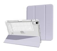 MYGROO Étui Fin Intelligent avec Coque Transparente pour iPad Air 11" M3/2 (2025/2024), iPad Air 5e génération 2022 avec Porte-Crayon, étui Intelligent Fin avec Coque Transparente pour iPad Air 6