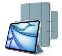 MYGROO Étui pour iPad Air6th 11" 2024/2025 M3/2, iPad Air 5e génération 2022, Air4e génération, étui Intelligent à Trois Volets avec Coque Transparente, Fin et léger, Bleu Brumeux