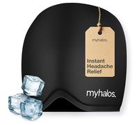 MyHalos® Bonnet de soulagement de la migraine, 30 % plus épais, 2 fois plus de gel de refroidissement, reste froid plus longtemps, chapeau de glace ajusté, soulagement des maux de tête - Noir