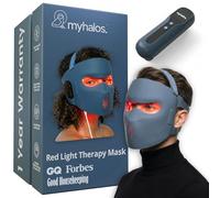 MyHalos Masque à lumière rouge pour le visage - Masque facial à LED - Appareil de soins de la peau léger avec lumière rouge, lumière bleue et proche infrarouge