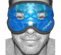 MyHalos Masque en gel rafraîchissant réutilisable avec sangles réglables - Masque froid pour les yeux gonflés, les cernes et de bois - Compresse de poche de glace pour les sinus, les maux de