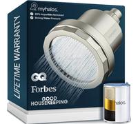 MyHalos Pomme de Douche Fixe Filtrante, Anti Calcaire, Haute Pression, Noir