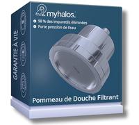 MyHalos Pomme de douche fixe filtrée Noir (Fixed - Chrome)
