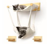 myHANA Paroi d'escalade pour chats en bois massif - incl. 2X escalier pour chat & hamac pour chat | Ensemble de meubles pour chat mural | Lit de chat & arbre à chat à montage mural | Découvrez