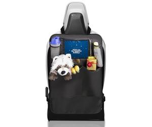 MyHappyRide Organiseur de siège de voiture imperméable avec compartiment pour iPad/tablette et poches - Protection anti-coups de pieds des enfants - Ajustement universel (Avec des poches, 1 pièce)