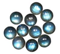 Myhealingworld Cabochon rond bleu feu AAA de qualité naturelle calibrée en labradorite pour la fabrication de bijoux, 8mm, Gemme, Labradorite