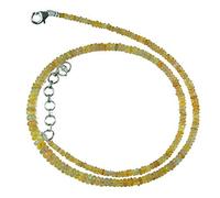 Myhealingworld Collier de perles blanches et jaunes de qualité AAA avec 16 perles d'opale naturelle éthiopienne avec extension supplémentaire de 5,1 cm, 40,6 cm avec extension de 5,1 cm, jaune