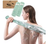 myHomeBody Serviette Exfoliante Douche, Exfoliant Corporel en Luffa, Serviette de Douche pour le Dos, Accessoire de Bain Exfoliant, Light Green, Set of 2