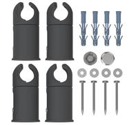 MyHomeware Supports de serrage pour radiateurs sèche-serviettes plats et incurvés (anthracite, tube de 25 mm)