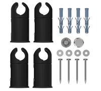 MyHomeware Supports de serrage pour radiateurs sèche-serviettes plats et incurvés (noir, tube de 25 mm de largeur)