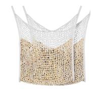 Myhoomowe 2 PièCes Filet à Foin à Alimentation Lente Mangeoire à Foin à Foin pour Remorque de Stalle de ChèVre Fournitures d'alimentation pour (Blanc, 35 X 31 Pouces)