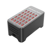 Myhoomowe Chargeur USB 25 ports HUB 150W Station de charge rapide pour bureau Station d'accueil universelle pour téléphone portable, bloc d'alimentation, prise européenne