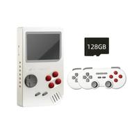 Myhoomowe Console de VidéO K8 3D PSP 4K Sortie HD SystèMe Open Source Double ContrôLeur 2,4 G Console de VidéO à Refroidissement 128 Go