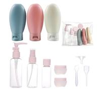Myhoomowe Ensemble de Bouteilles de Voyage avec Sac de Rangement, Format Voyage, Contenants Vides de Lotion et Crème Liquide, Flacon Pulvérisateur à Brume Fine, Tube à Presser