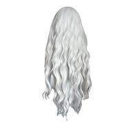 Myhoomowe Perruque Longue OnduléE avec Frange Blanche ColoréE Cosplay Perruque Soyeuse pour Femme FêTe Quotidienne Cheveux SynthéTiques RéSistant à la Chaleur-A