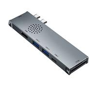 Myhoomowe Type-C Station D'Extension à Double TêTe à 7 Ports Extension Multifonction Hub HUB USB Adaptateur de Lecteur de Carte SD/TF Compatible