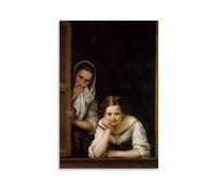 MYHRDF Bartolome Esteban Murillo Peinture murale imperméable multifonction sur toile résistante aux UV sans cadre 50 x 75 cm