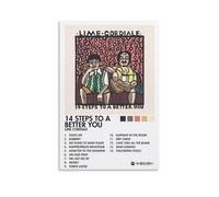 MYHRDF Lime Cordiale Toile murale imperméable multifonctionnelle résistante aux UV sans cadre Motif 14 étapes vers une meilleure maison 30 x 45 cm