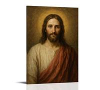 MYHRDF Toile murale Jésus Christ, imperméable, multifonctionnelle, résistante aux UV, sans cadre, 50 x 75 cm