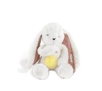 myHummy Lapin 5 en 1 avec nom - Avec lumière, sons et vibrations, écru-rouge