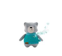 myHummy Peluche Bruit Blanc bébé Ourson Lily Gris Menthe | Aide à l'endormissement Enfant | Machine à Bruit Blanc - Battement Coeur Bruit des Vagues | Peluche My hummy Sommeil Bebe apaisement