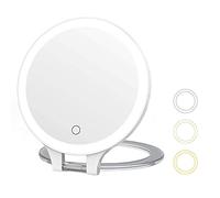 MYIAMO Miroir Maquillage de Table Grossissant 10X / 1X avec lumières LED, Miroir Cosméstique Double Face avec éclairage 3 Couleurs