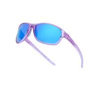 Myiaur Lunettes de soleil de sport polarisées pour femme - Monture incassable légère protection UV400 pour cyclisme, course à pied, pêche, A05 Monture violette transparente Verres bleus